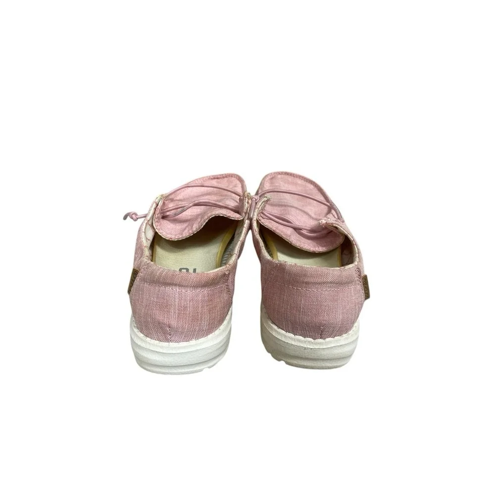 HEY DUDE Wendy Linen Cotton Candy Casual Pink Shoes Girls Youth Size 12-1